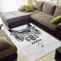 Super Samoa 685 Tribal Tattoo Area Rug Siapo Pattern White Edition LT03 - Polynesian Pride