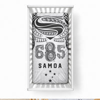 Super Samoa 685 Tribal Tattoo Baby Bed Cover Siapo Pattern White Edition LT03 28 × 52 in White - Polynesian Pride