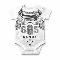 Super Samoa 685 Tribal Tattoo Baby Onesie Siapo Pattern White Edition LT03 White - Polynesian Pride