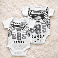 Super Samoa 685 Tribal Tattoo Baby Onesie Siapo Pattern White Edition LT03 - Polynesian Pride