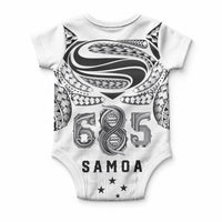 Super Samoa 685 Tribal Tattoo Baby Onesie Siapo Pattern White Edition LT03 - Polynesian Pride