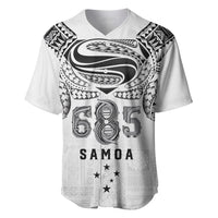 Super Samoa 685 Tribal Tattoo Baseball Jersey Siapo Pattern White Edition LT03 White - Polynesian Pride