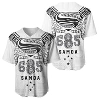 Super Samoa 685 Tribal Tattoo Baseball Jersey Siapo Pattern White Edition LT03 - Polynesian Pride