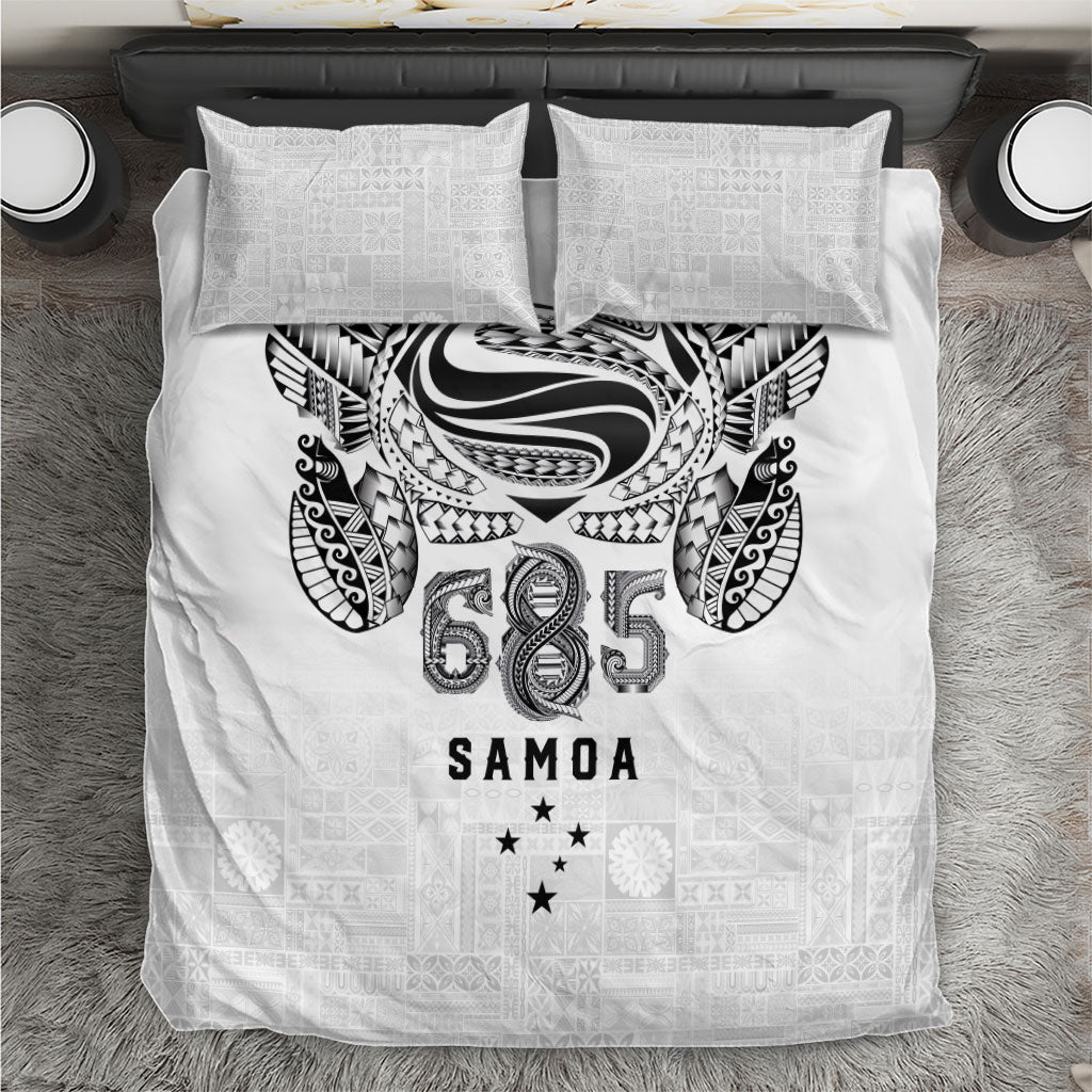 Super Samoa 685 Tribal Tattoo Bedding Set Siapo Pattern White Edition