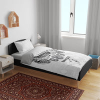 Super Samoa 685 Tribal Tattoo Bedding Set Siapo Pattern White Edition LT03 - Polynesian Pride