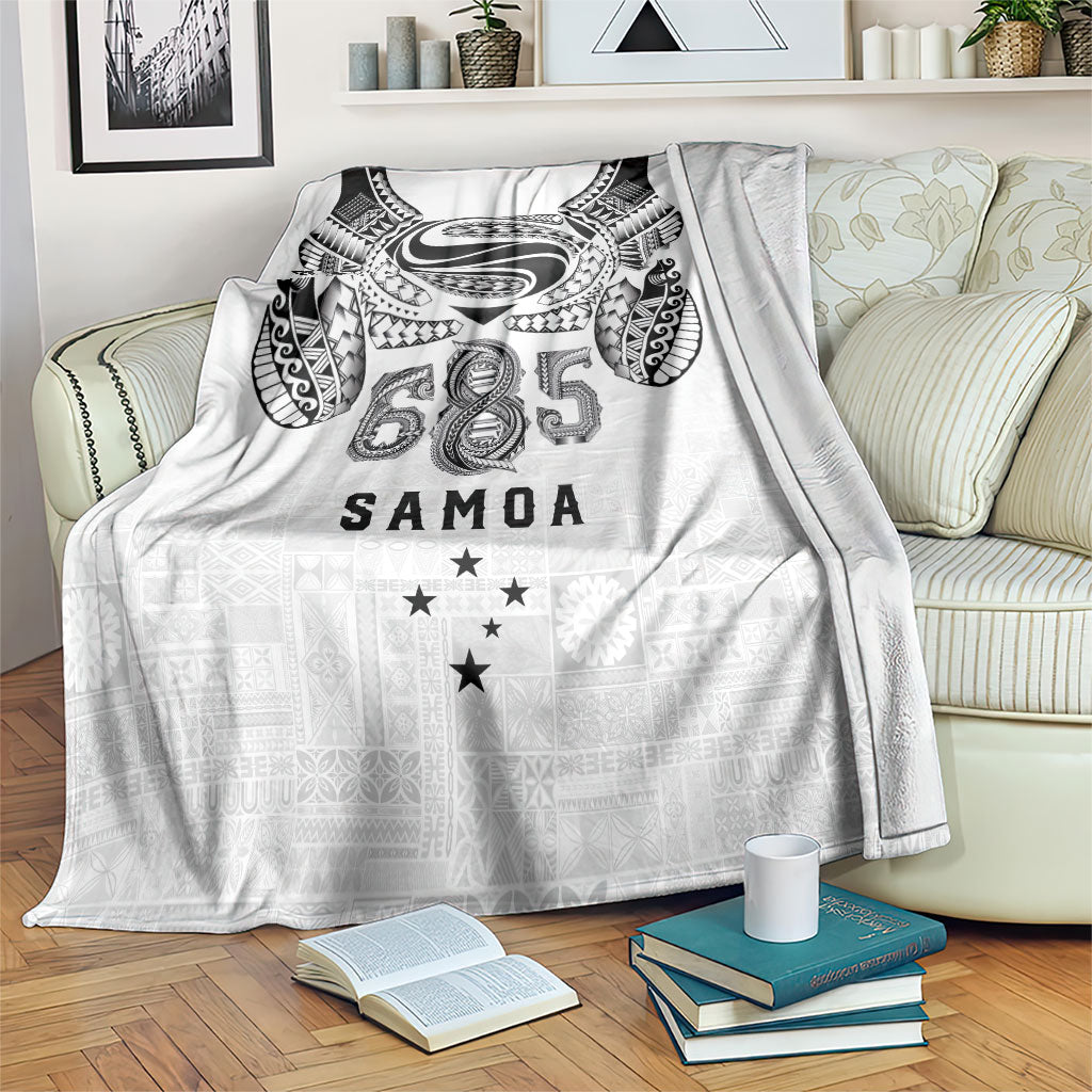 Super Samoa 685 Tribal Tattoo Blanket Siapo Pattern White Edition