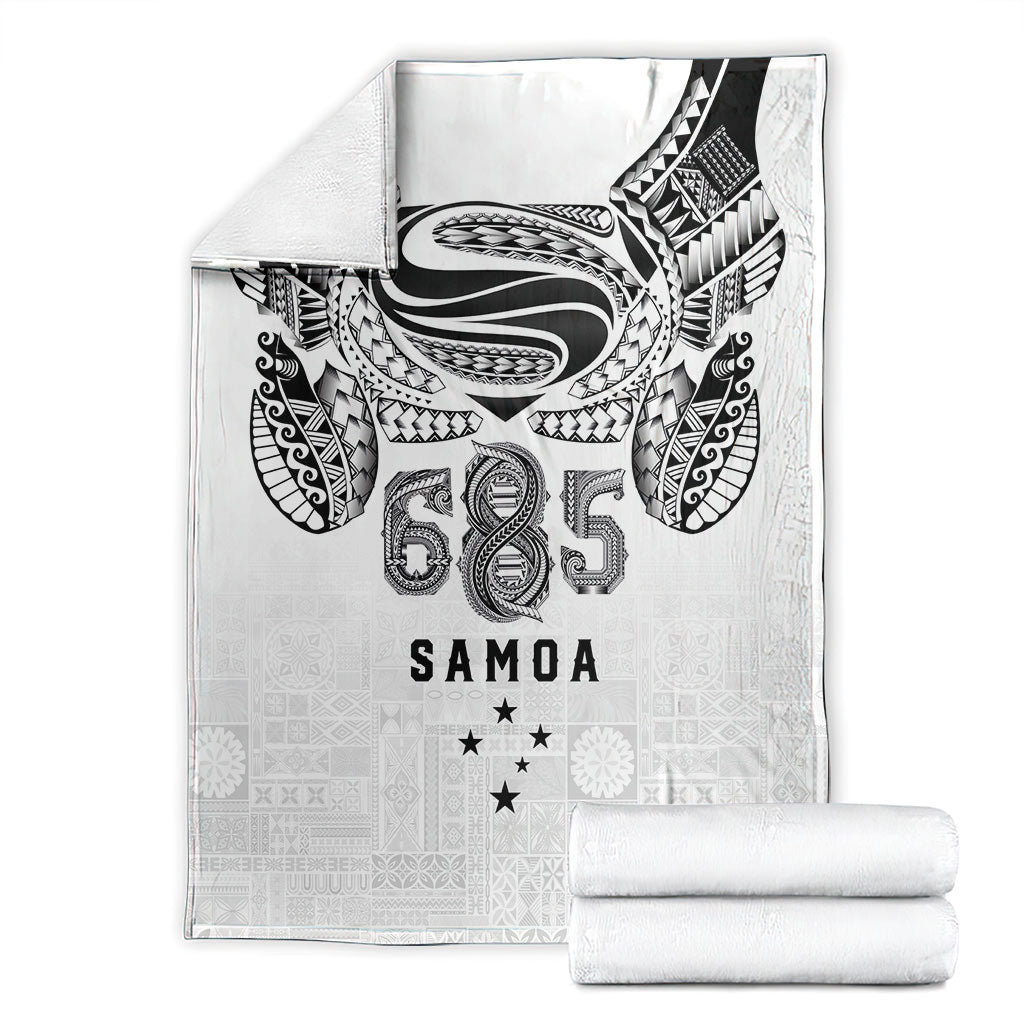 Super Samoa 685 Tribal Tattoo Blanket Siapo Pattern White Edition LT03 - Polynesian Pride