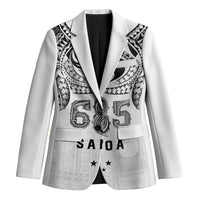 Super Samoa 685 Tribal Tattoo Blazer Siapo Pattern White Edition LT03 Unisex White - Polynesian Pride