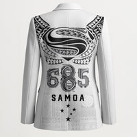 Super Samoa 685 Tribal Tattoo Blazer Siapo Pattern White Edition LT03 - Polynesian Pride