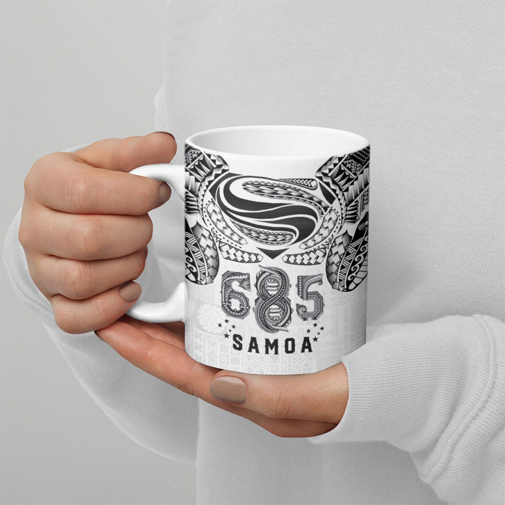Super Samoa 685 Tribal Tattoo Ceramic Mug Siapo Pattern White Edition LT03 - Polynesian Pride