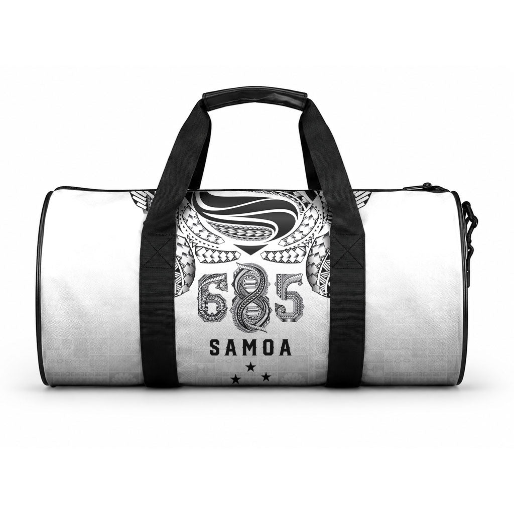 Super Samoa 685 Tribal Tattoo Duffle Bag Siapo Pattern White Edition LT03 One size White - Polynesian Pride