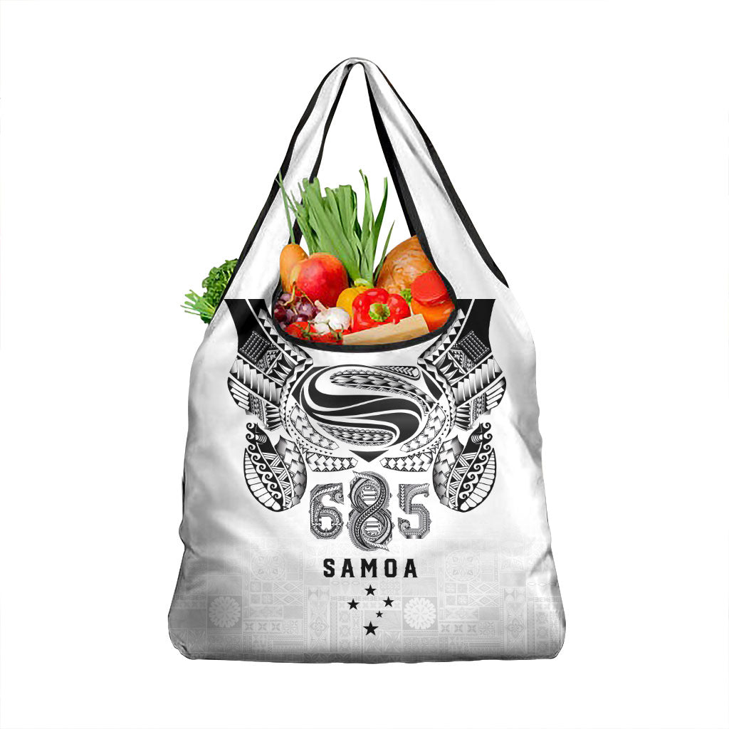 Super Samoa 685 Tribal Tattoo Grocery Bag Siapo Pattern White Edition