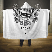 Super Samoa 685 Tribal Tattoo Hooded Blanket Siapo Pattern White Edition LT03 - Polynesian Pride