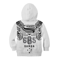 Super Samoa 685 Tribal Tattoo Kid Hoodie Siapo Pattern White Edition LT03 - Polynesian Pride