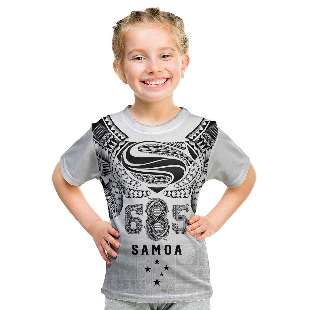 Super Samoa 685 Tribal Tattoo Kid T Shirt Siapo Pattern White Edition LT03 White - Polynesian Pride
