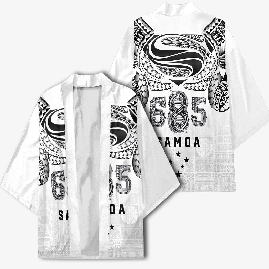 Super Samoa 685 Tribal Tattoo Kimono Siapo Pattern White Edition LT03 - Polynesian Pride