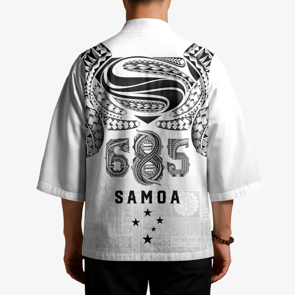 Super Samoa 685 Tribal Tattoo Kimono Siapo Pattern White Edition LT03 - Polynesian Pride