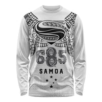Super Samoa 685 Tribal Tattoo Long Sleeve Shirt Siapo Pattern White Edition LT03 Unisex White - Polynesian Pride