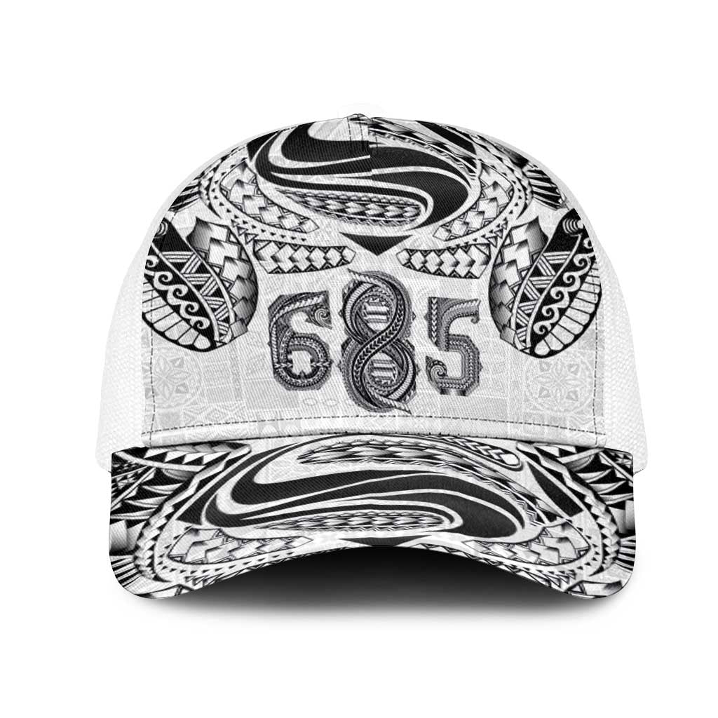 Super Samoa 685 Tribal Tattoo Mesh Trucker Cap Siapo Pattern White Edition