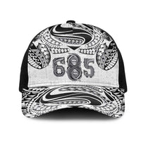 Super Samoa 685 Tribal Tattoo Mesh Trucker Cap Siapo Pattern White Edition LT03 One Size Black White - Polynesian Pride