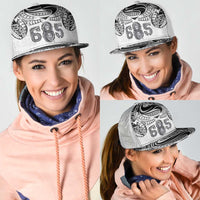Super Samoa 685 Tribal Tattoo Mesh Trucker Cap Siapo Pattern White Edition LT03 - Polynesian Pride