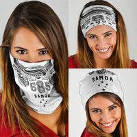 Super Samoa 685 Tribal Tattoo Neck Gaiter Siapo Pattern White Edition LT03 - Polynesian Pride