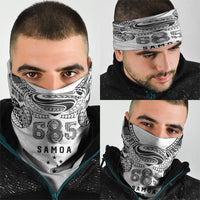 Super Samoa 685 Tribal Tattoo Neck Gaiter Siapo Pattern White Edition LT03 - Polynesian Pride