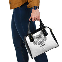 Super Samoa 685 Tribal Tattoo Shoulder Handbag Siapo Pattern White Edition LT03 - Polynesian Pride