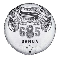 Super Samoa 685 Tribal Tattoo Spare Tire Cover Siapo Pattern White Edition LT03 - Polynesian Pride