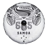 Super Samoa 685 Tribal Tattoo Spare Tire Cover Siapo Pattern White Edition LT03 - Polynesian Pride