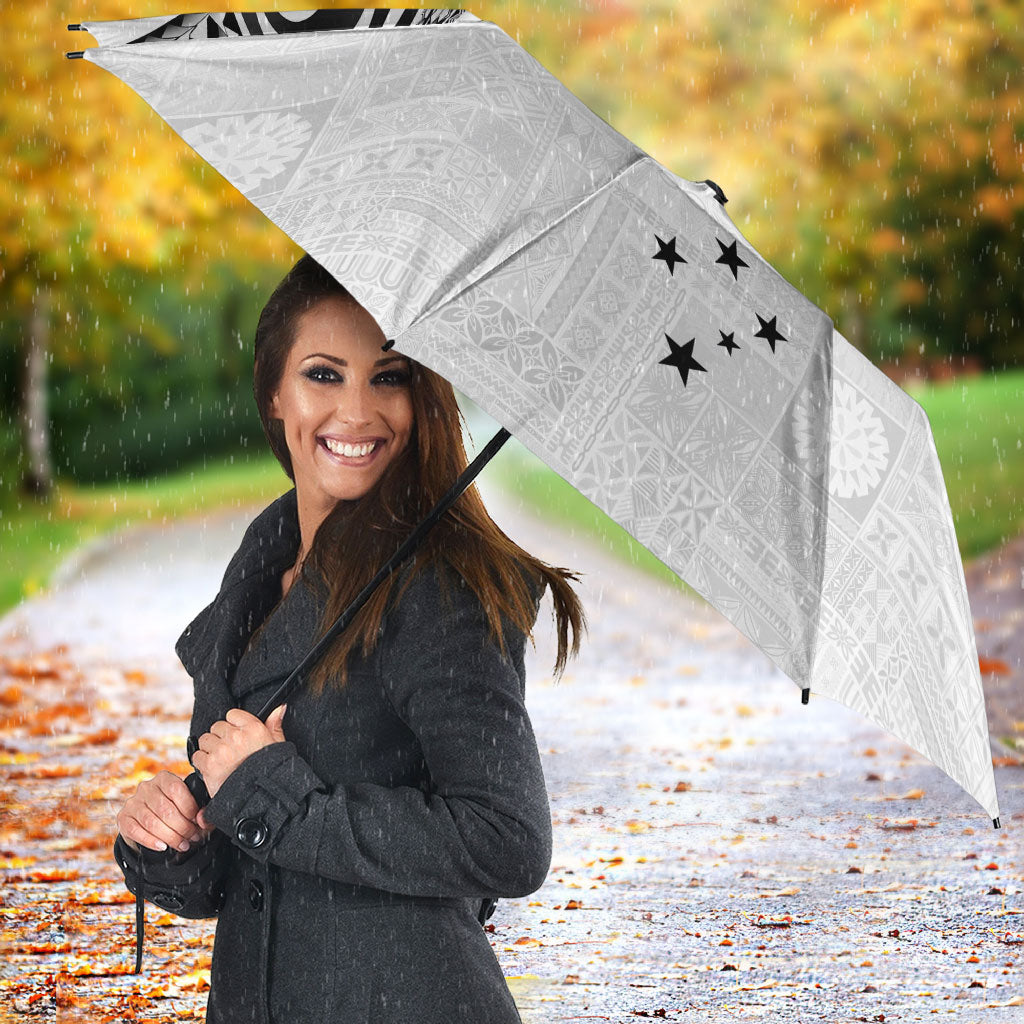 Super Samoa 685 Tribal Tattoo Umbrella Siapo Pattern White Edition LT03 - Polynesian Pride