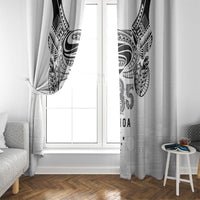 Super Samoa 685 Tribal Tattoo Window Curtain Siapo Pattern White Edition LT03 - Polynesian Pride
