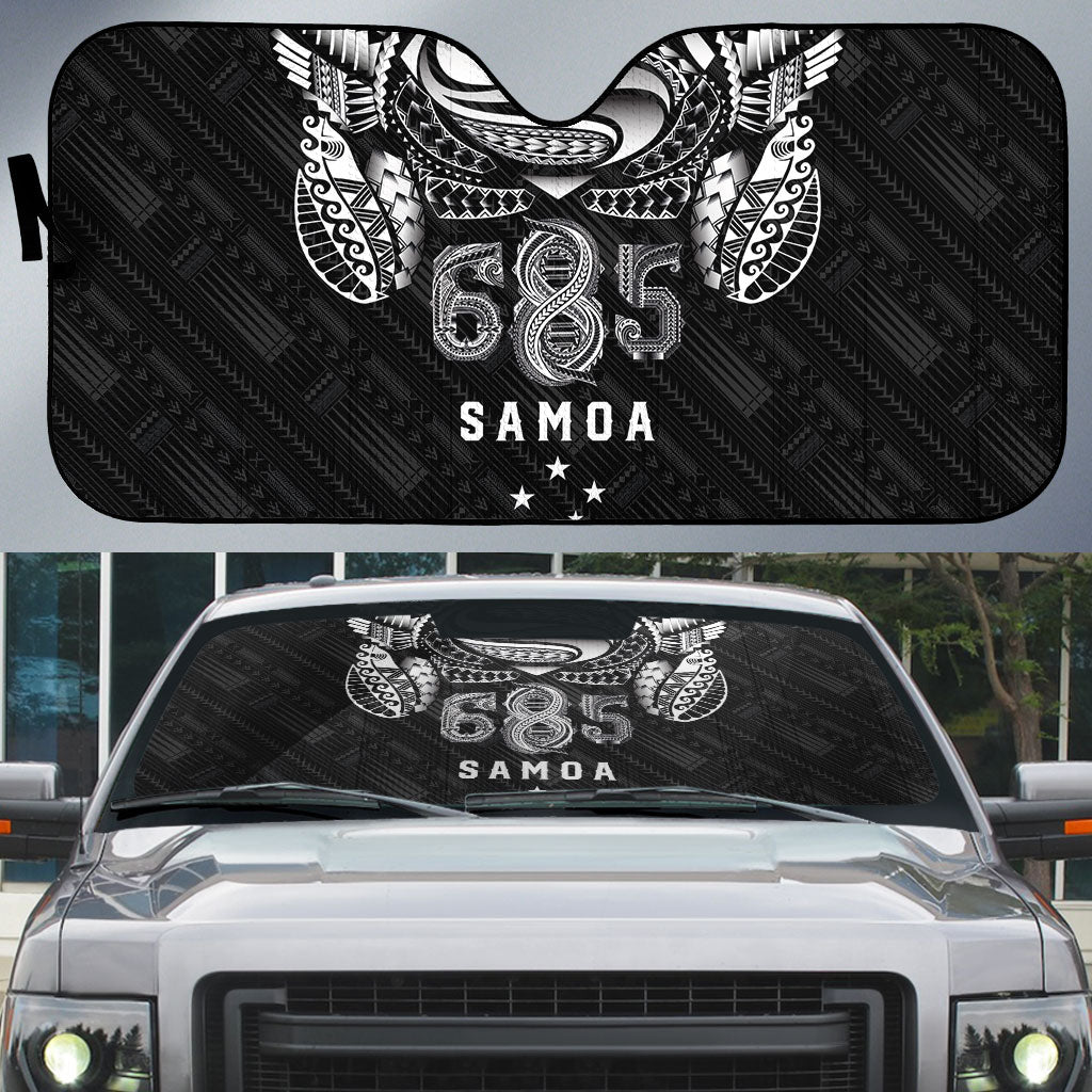 Super Samoa 685 Tribal Tattoo Auto Sun Shade Samoan Ornament Pattern Black Edition