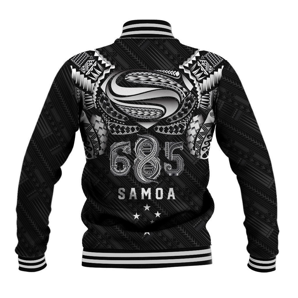 Super Samoa 685 Tribal Tattoo Baseball Jacket Samoan Ornament Pattern Black Edition LT03 - Polynesian Pride