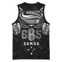 Super Samoa 685 Tribal Tattoo Basketball Jersey Samoan Ornament Pattern Black Edition LT03 - Polynesian Pride