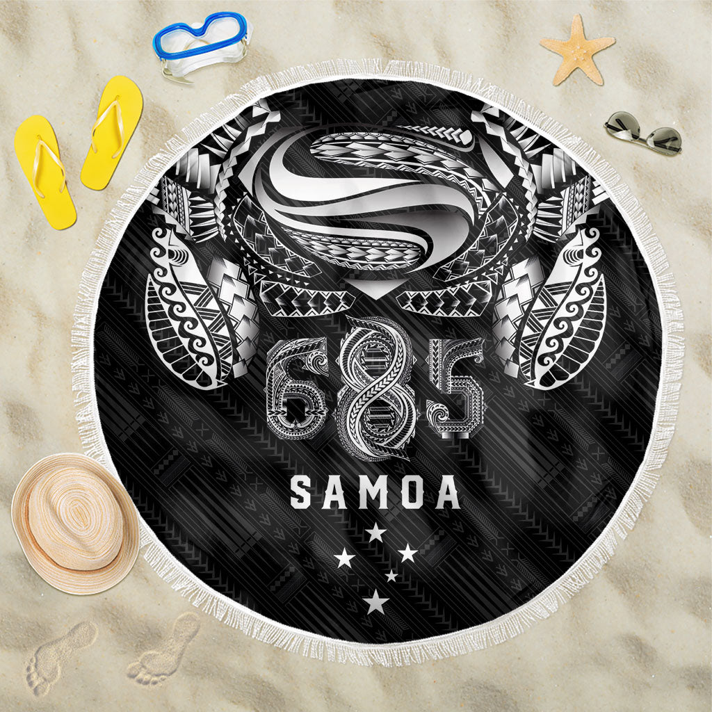 Super Samoa 685 Tribal Tattoo Beach Blanket Samoan Ornament Pattern Black Edition LT03 One Size 150cm Black - Polynesian Pride