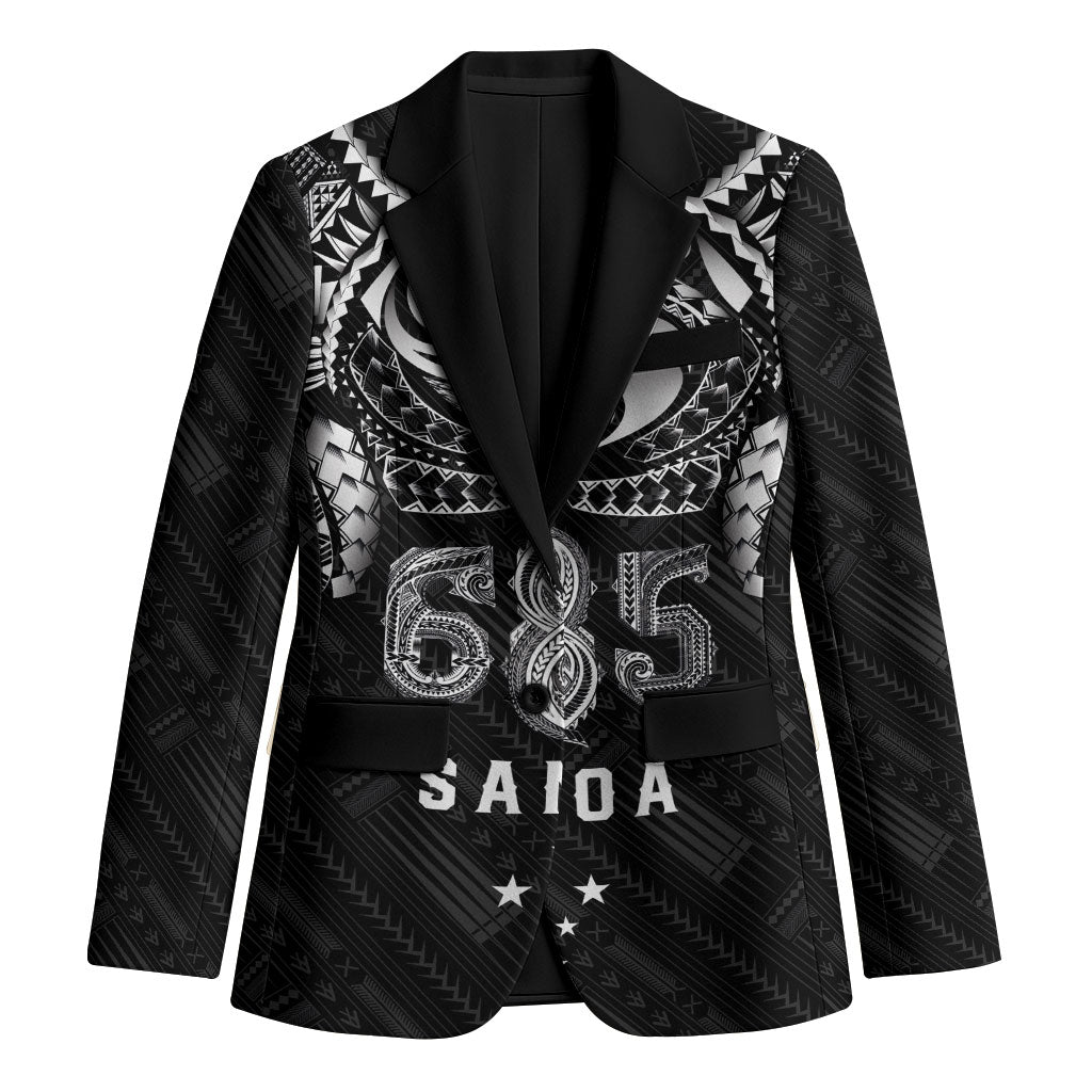 Super Samoa 685 Tribal Tattoo Blazer Samoan Ornament Pattern Black Edition
