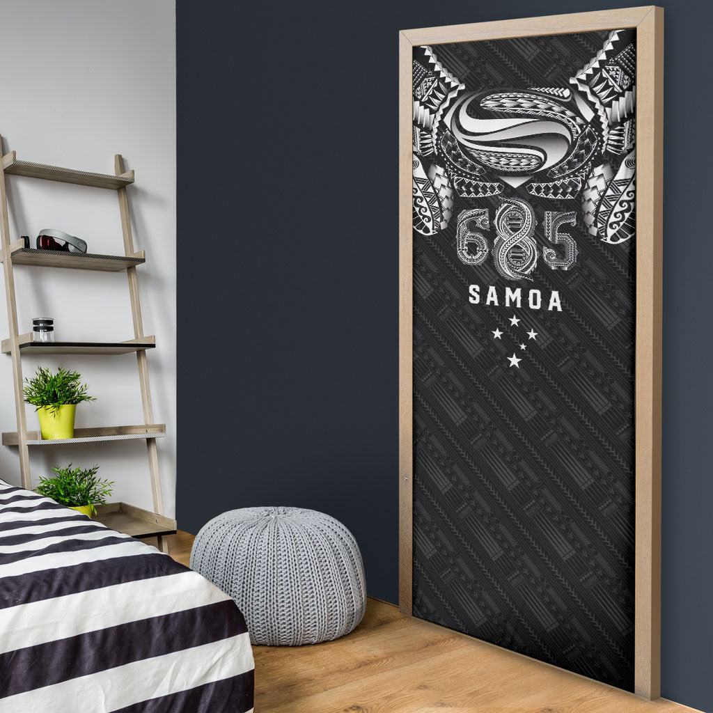 Super Samoa 685 Tribal Tattoo Door Cover Samoan Ornament Pattern Black Edition LT03 - Polynesian Pride