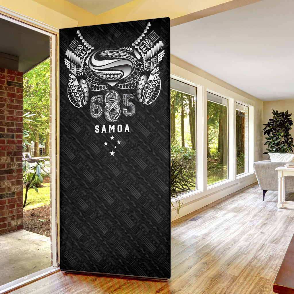 Super Samoa 685 Tribal Tattoo Door Cover Samoan Ornament Pattern Black Edition LT03 - Polynesian Pride
