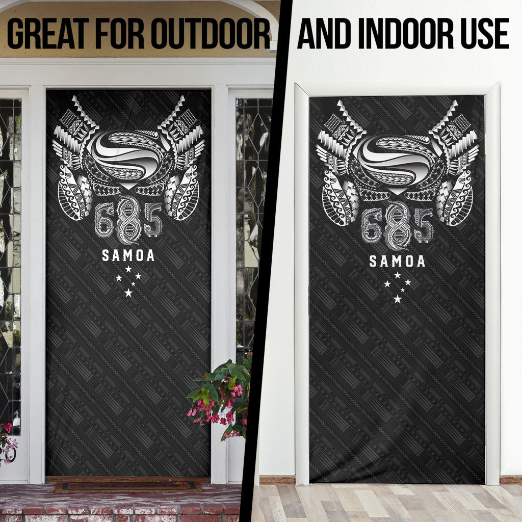 Super Samoa 685 Tribal Tattoo Door Cover Samoan Ornament Pattern Black Edition LT03 - Polynesian Pride
