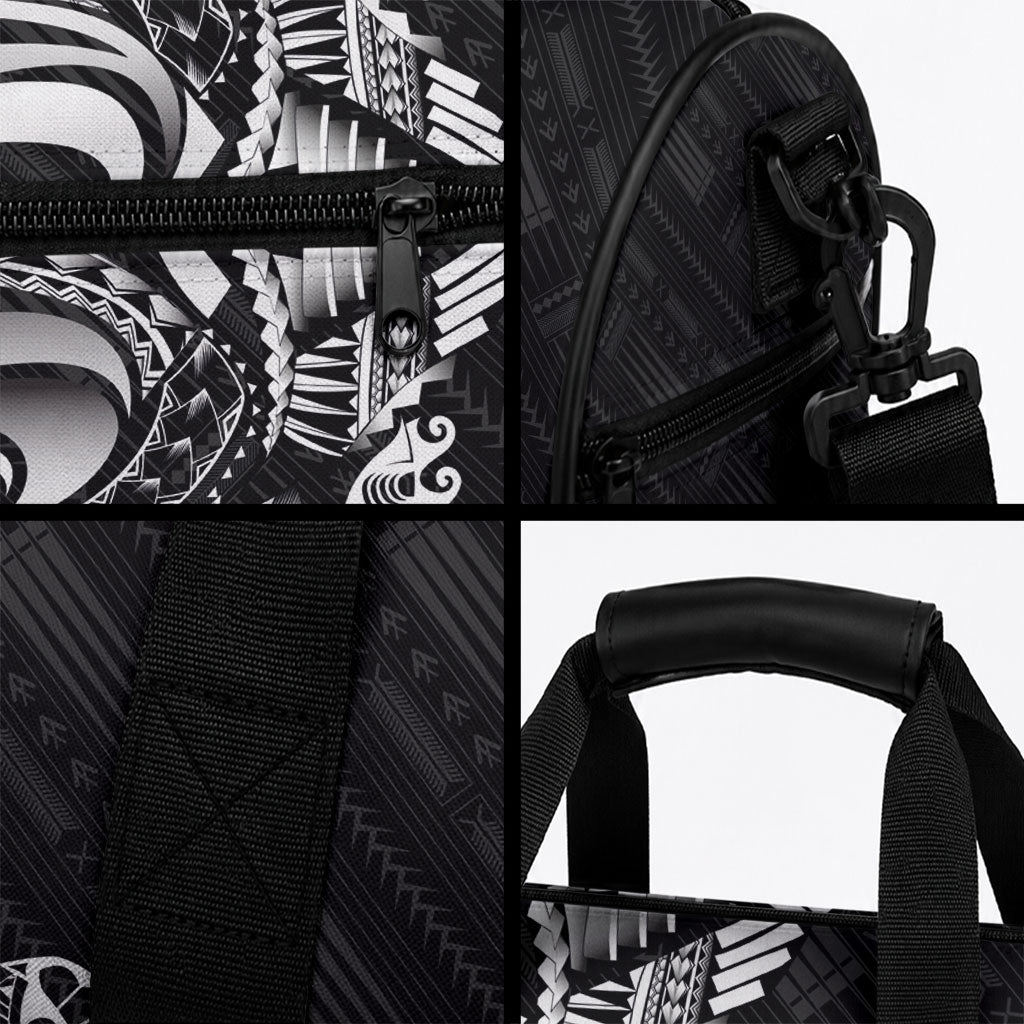 Super Samoa 685 Tribal Tattoo Duffle Bag Samoan Ornament Pattern Black Edition LT03 - Polynesian Pride