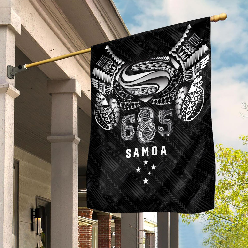Super Samoa 685 Tribal Tattoo Garden Flag Samoan Ornament Pattern Black Edition