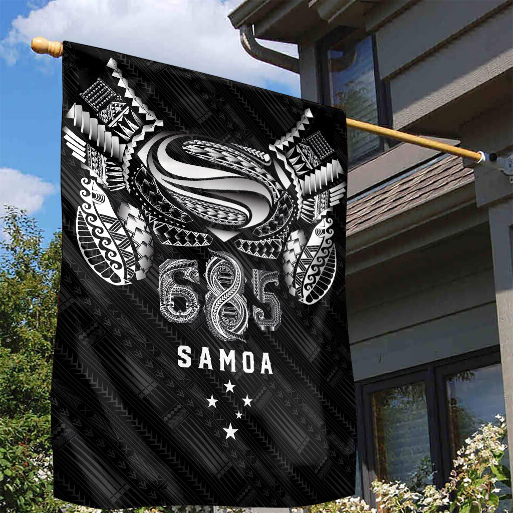 Super Samoa 685 Tribal Tattoo Garden Flag Samoan Ornament Pattern Black Edition LT03 - Polynesian Pride