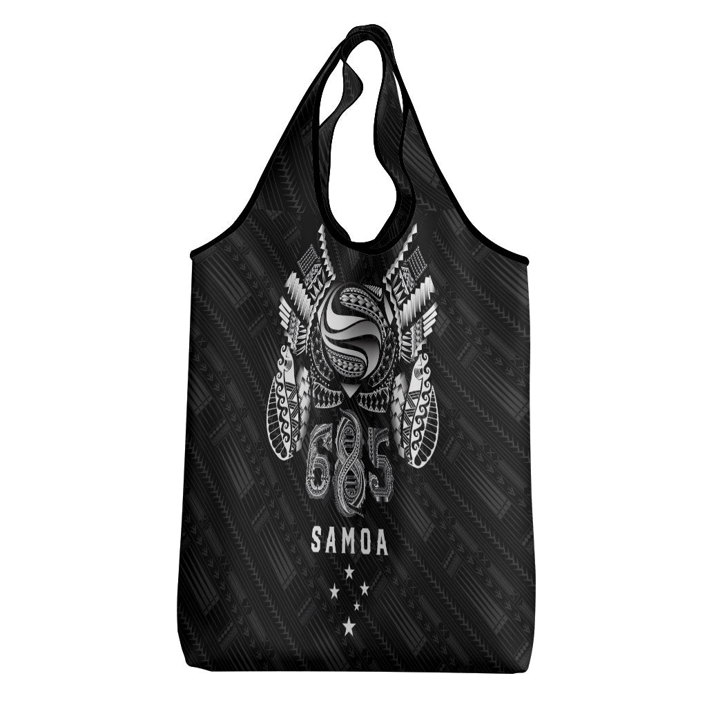 Super Samoa 685 Tribal Tattoo Grocery Bag Samoan Ornament Pattern Black Edition LT03 - Polynesian Pride