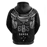 Super Samoa 685 Tribal Tattoo Hoodie Samoan Ornament Pattern Black Edition LT03 - Polynesian Pride