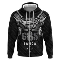 Super Samoa 685 Tribal Tattoo Hoodie Samoan Ornament Pattern Black Edition LT03 Zip Hoodie Black - Polynesian Pride