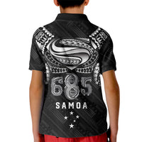 Super Samoa 685 Tribal Tattoo Kid Polo Shirt Samoan Ornament Pattern Black Edition LT03 - Polynesian Pride