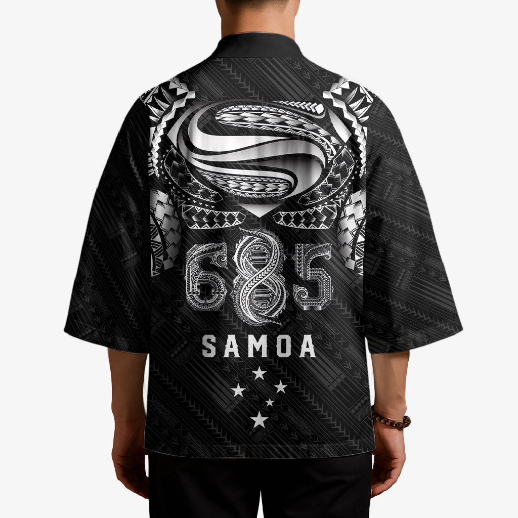 Super Samoa 685 Tribal Tattoo Kimono Samoan Ornament Pattern Black Edition LT03 - Polynesian Pride
