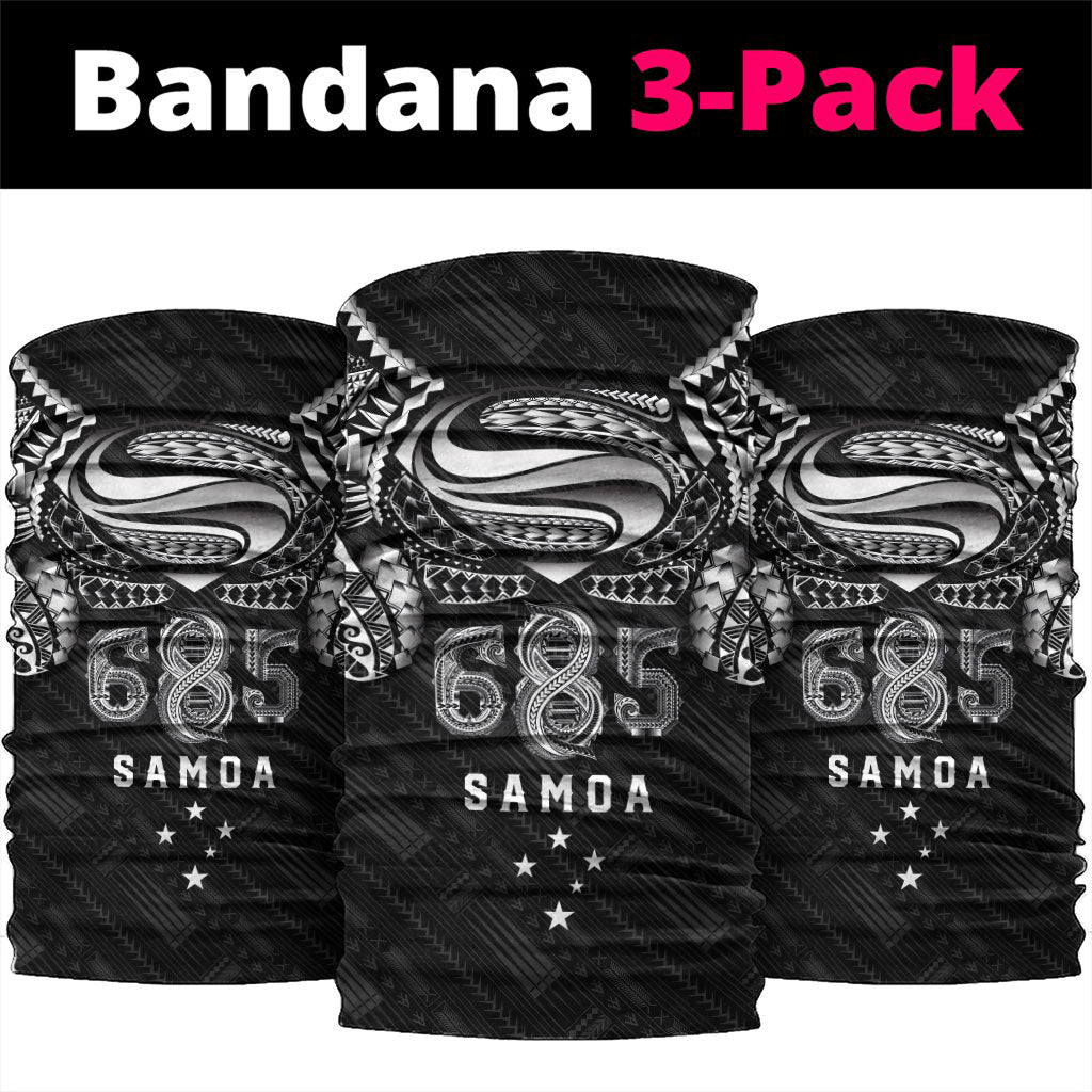 Super Samoa 685 Tribal Tattoo Neck Gaiter Samoan Ornament Pattern Black Edition