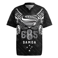 Super Samoa 685 Tribal Tattoo Rugby Jersey Samoan Ornament Pattern Black Edition LT03 Black - Polynesian Pride